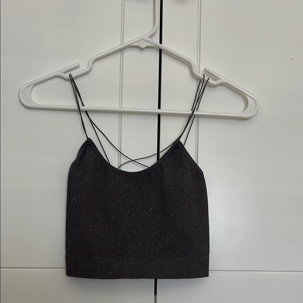 Grey Glittery Women's Top